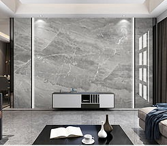 德国灰渗墨大板大理石纹背景墙 现代室内设计的优雅之选